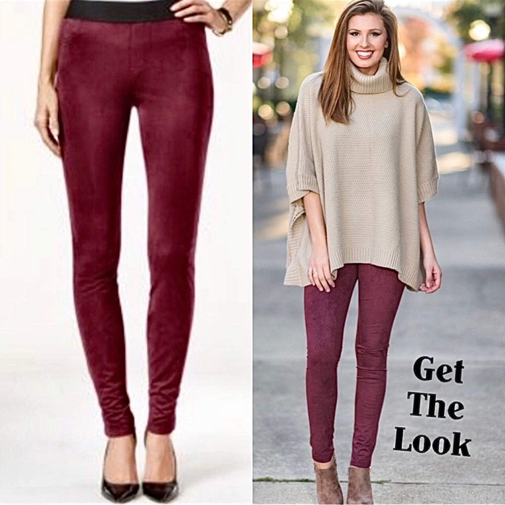 - INC Sz 18 Burgundy Wine Suede Leggings! NEW!